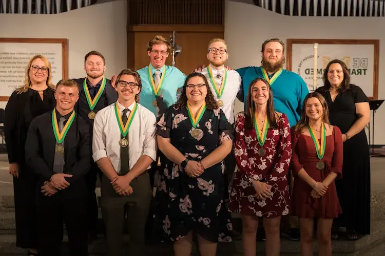 Group shot of students Celebration of Ministry with awards